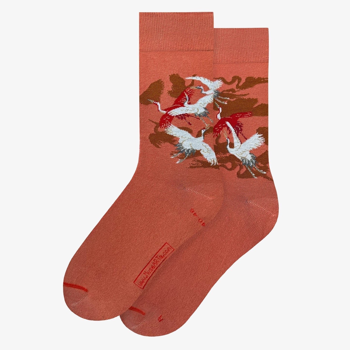 Anonyme - Haori de la femme avec des grues blanches et rouges